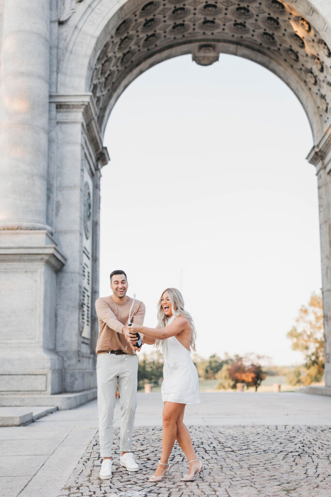 Engagement Session at National Memorial Arch in Valley Forge Park