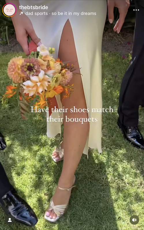 Instagram reel by @thebtsbride about a colorful wedding trend