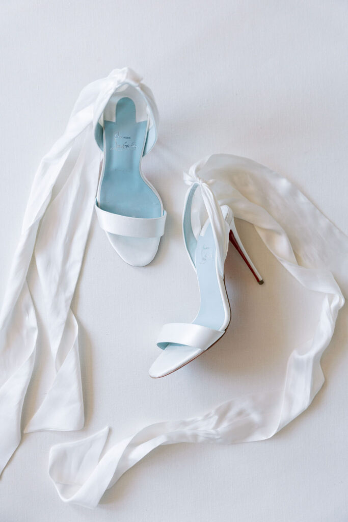 A pair of Sandale du Désert Louboutins | Lauren Bliss Photography at Elkins Estate in Philadelphia