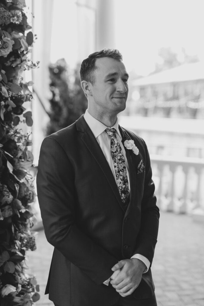Groom tears up | Philadelphia Wedding at Waterworks Cescaphe by Lauren Bliss Photography