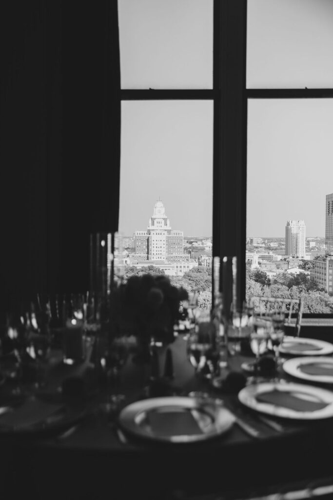 View of downtown Philadelphia from the 10th floor window of the Down Town Club by Cescaphe